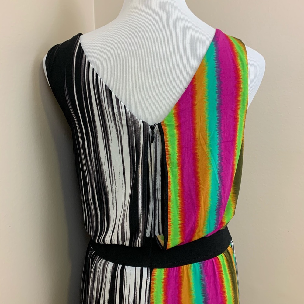 Maggy London rainbow stripe jersey dress 4 - Picture 4 of 6